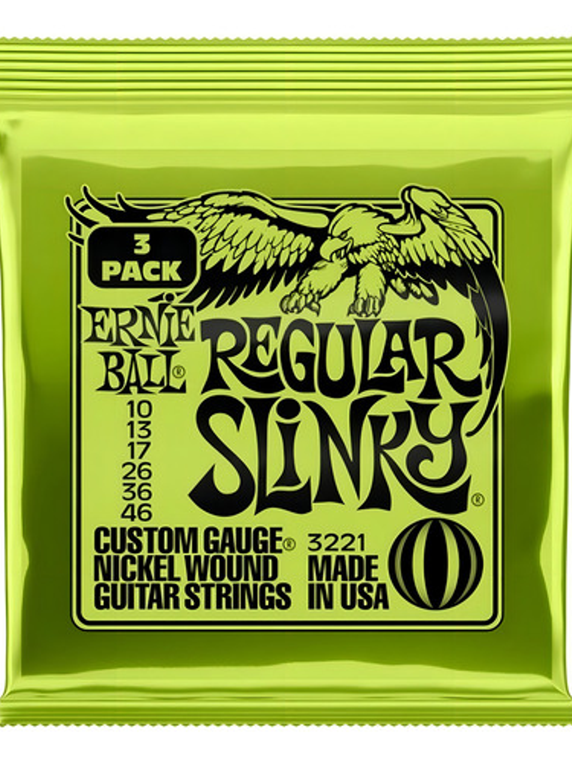 Kit 3 Encordoamentos Para Guitarra .010 Ernie Ball P03221 1