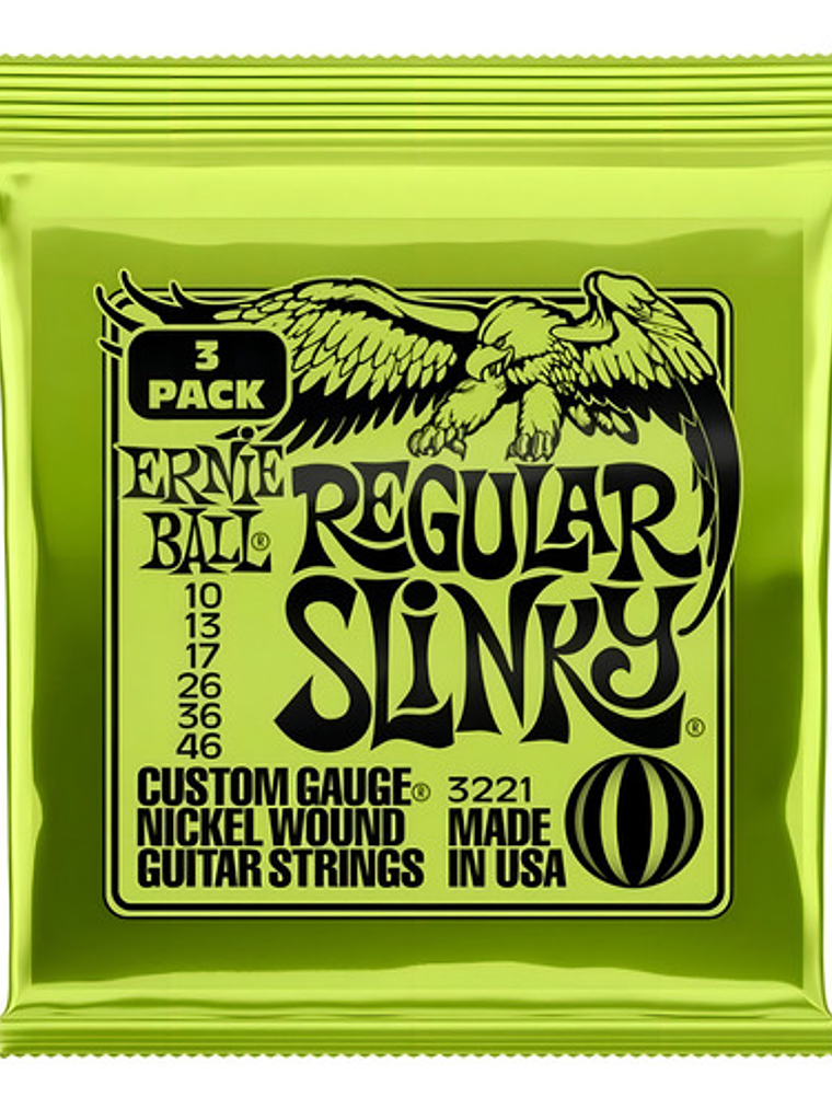 Kit 3 Encordoamentos Para Guitarra .010 Ernie Ball P03221 1