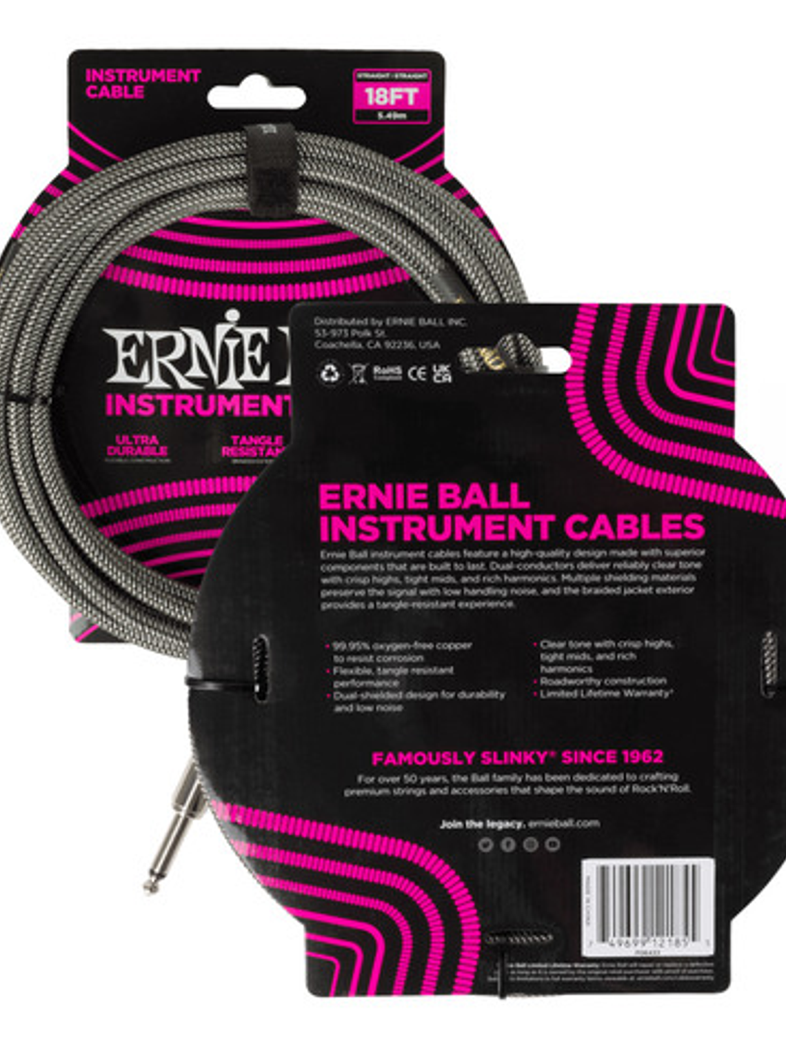Ernie Ball 6433 Cable Trenzado Para Instrumento 5.49m Platea 2