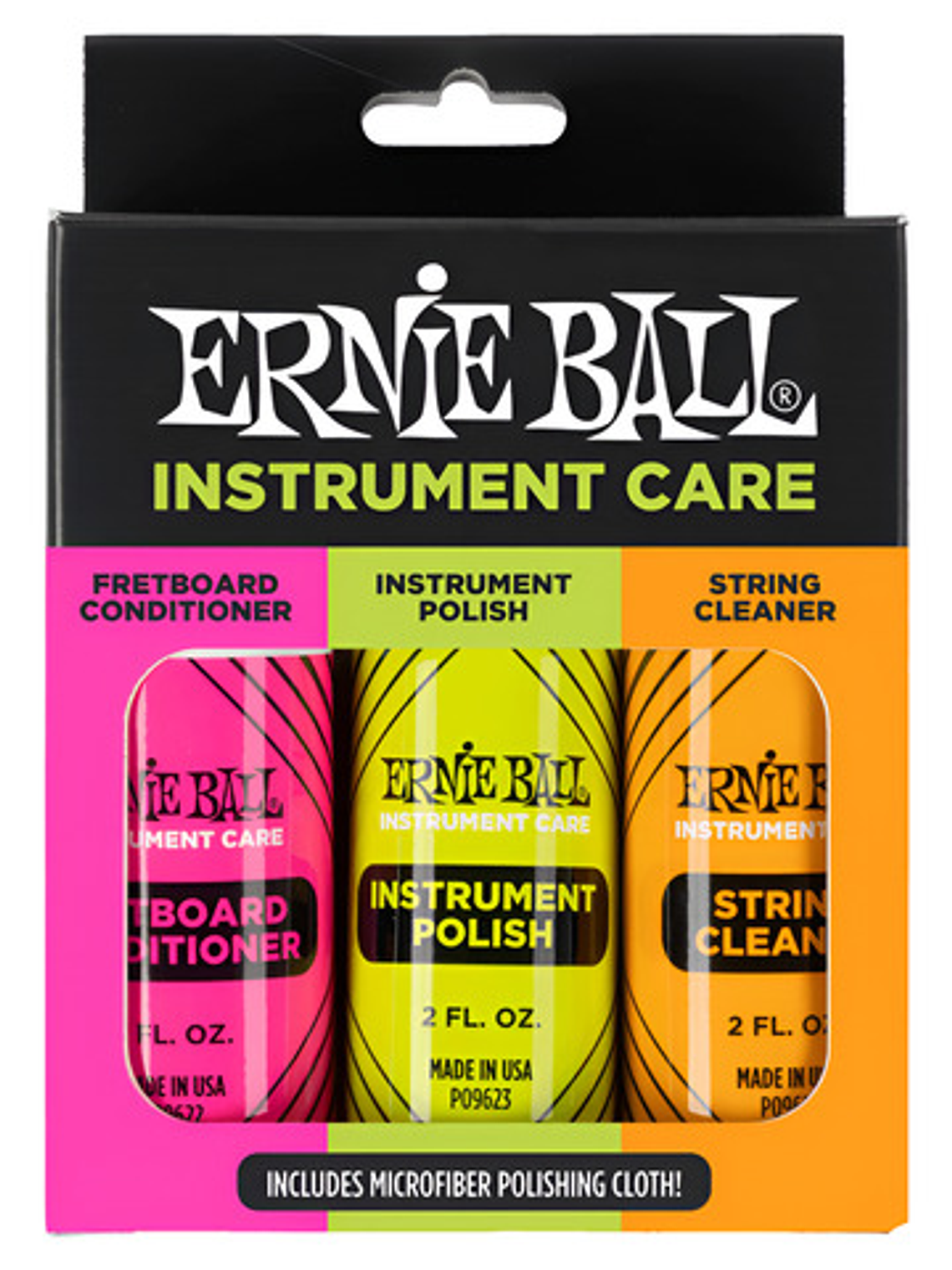 Ernie Ball Instrument Care 3-pack Con Paño De Microfibra 1