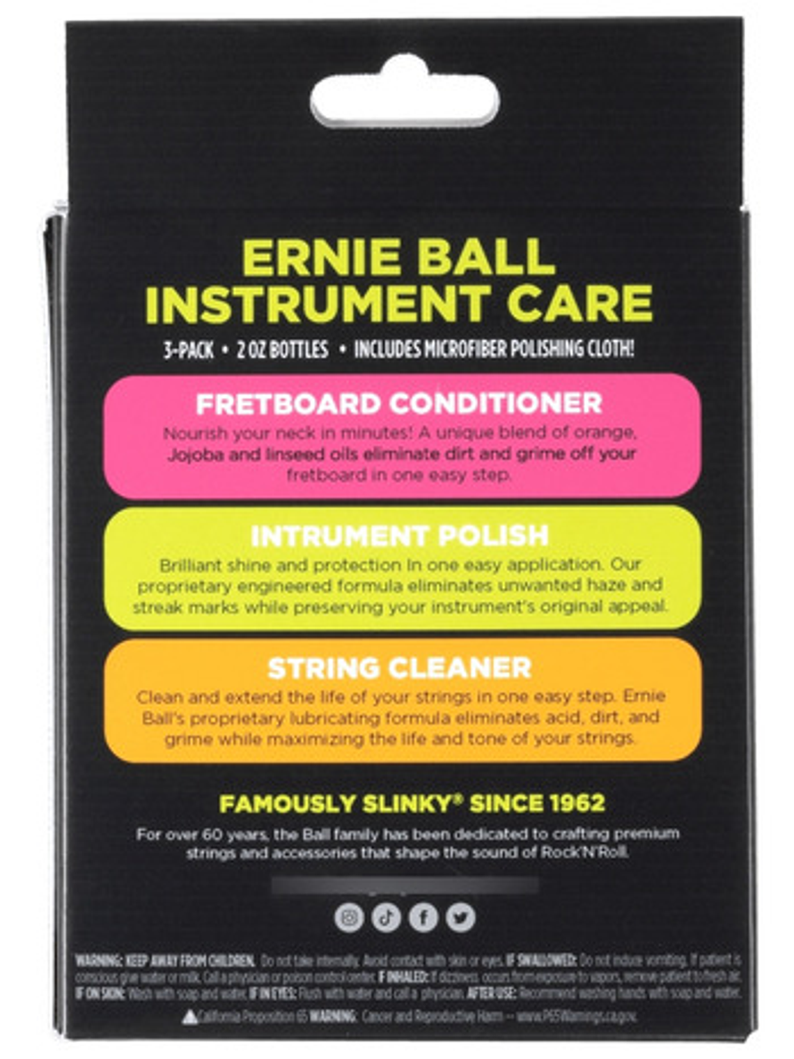 Ernie Ball Instrument Care 3-pack Con Paño De Microfibra 2