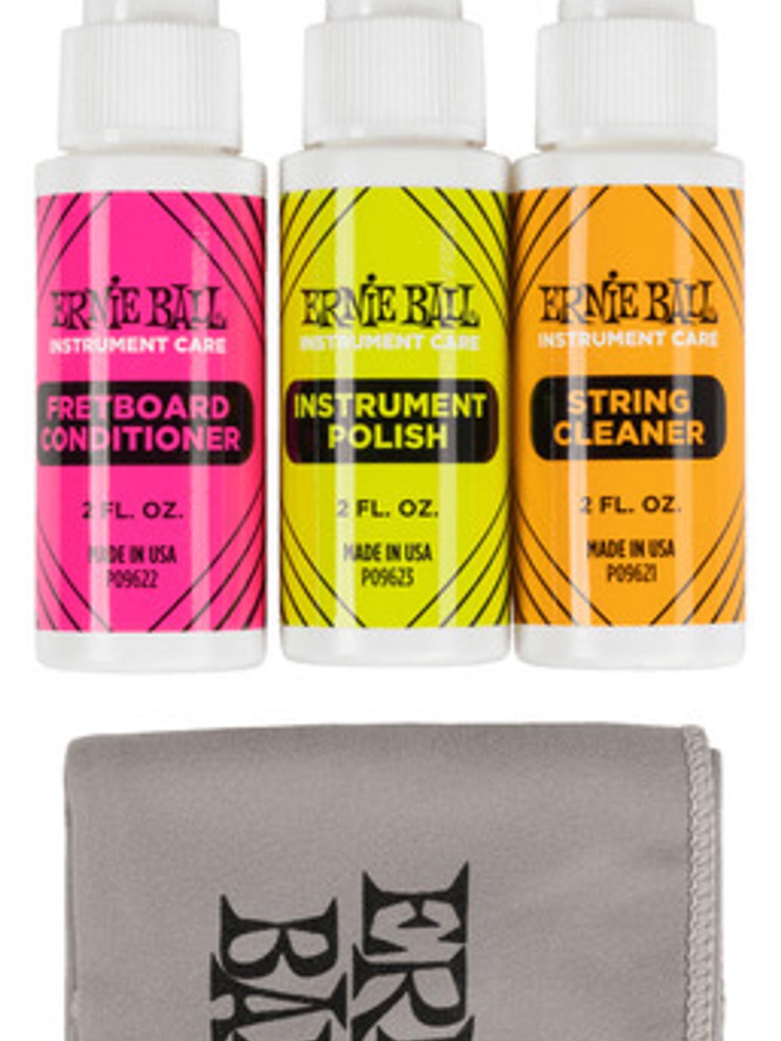 Ernie Ball Instrument Care 3-pack Con Paño De Microfibra 3