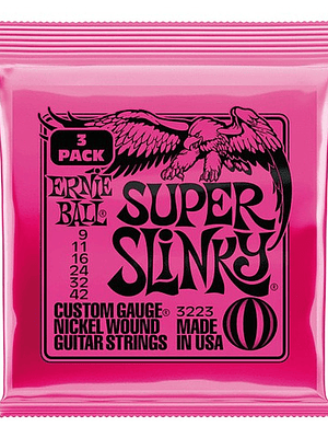 Cuerdas Ernie Ball 3223 Super Slinky 9-42 Pack 3 Set