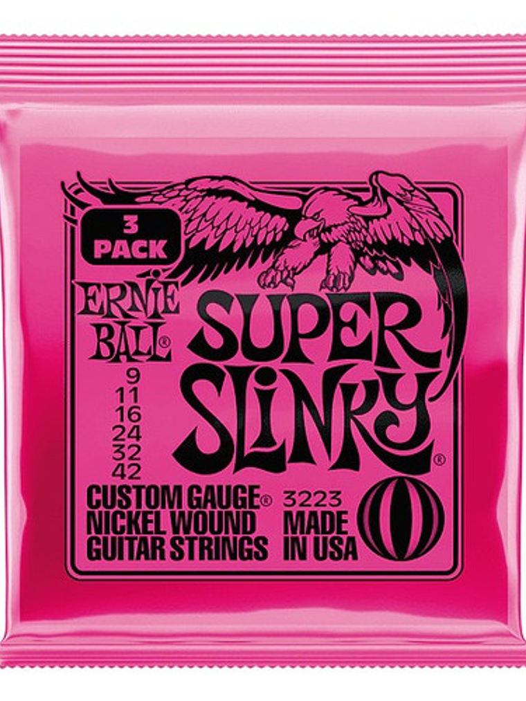 Cuerdas Ernie Ball 3223 Super Slinky 9-42 Pack 3 Set 1