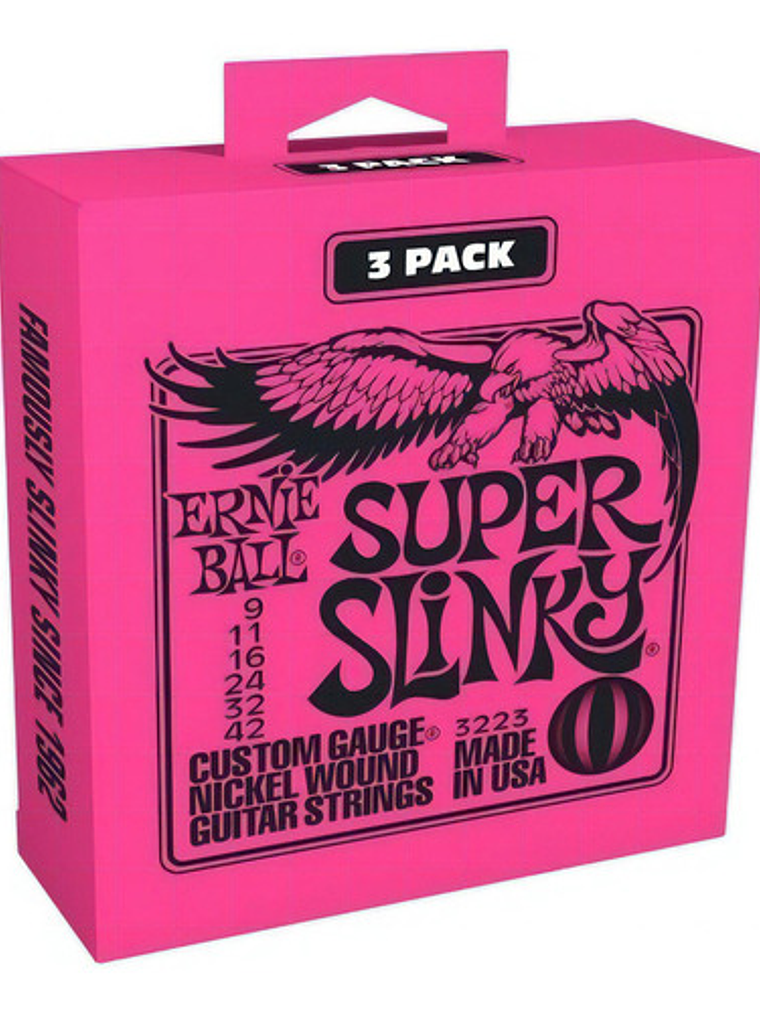 Cuerdas Ernie Ball 3223 Super Slinky 9-42 Pack 3 Set 3