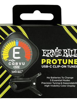 Afinador De Pinza Ernie Ball Protune Usb-c Recargable Color Negro