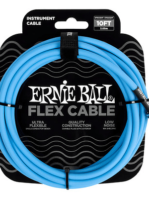 Ernie Ball Cable Para Instrumento P06412 3 Mts Azul Flex