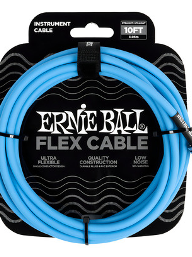Ernie Ball Cable Para Instrumento P06412 3 Mts Azul Flex 1