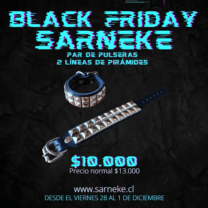 Pack 2 pulseras 2 líneas de pirámides 1