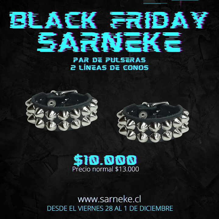 Pack 2 pulseras de 2 líneas de conos 1