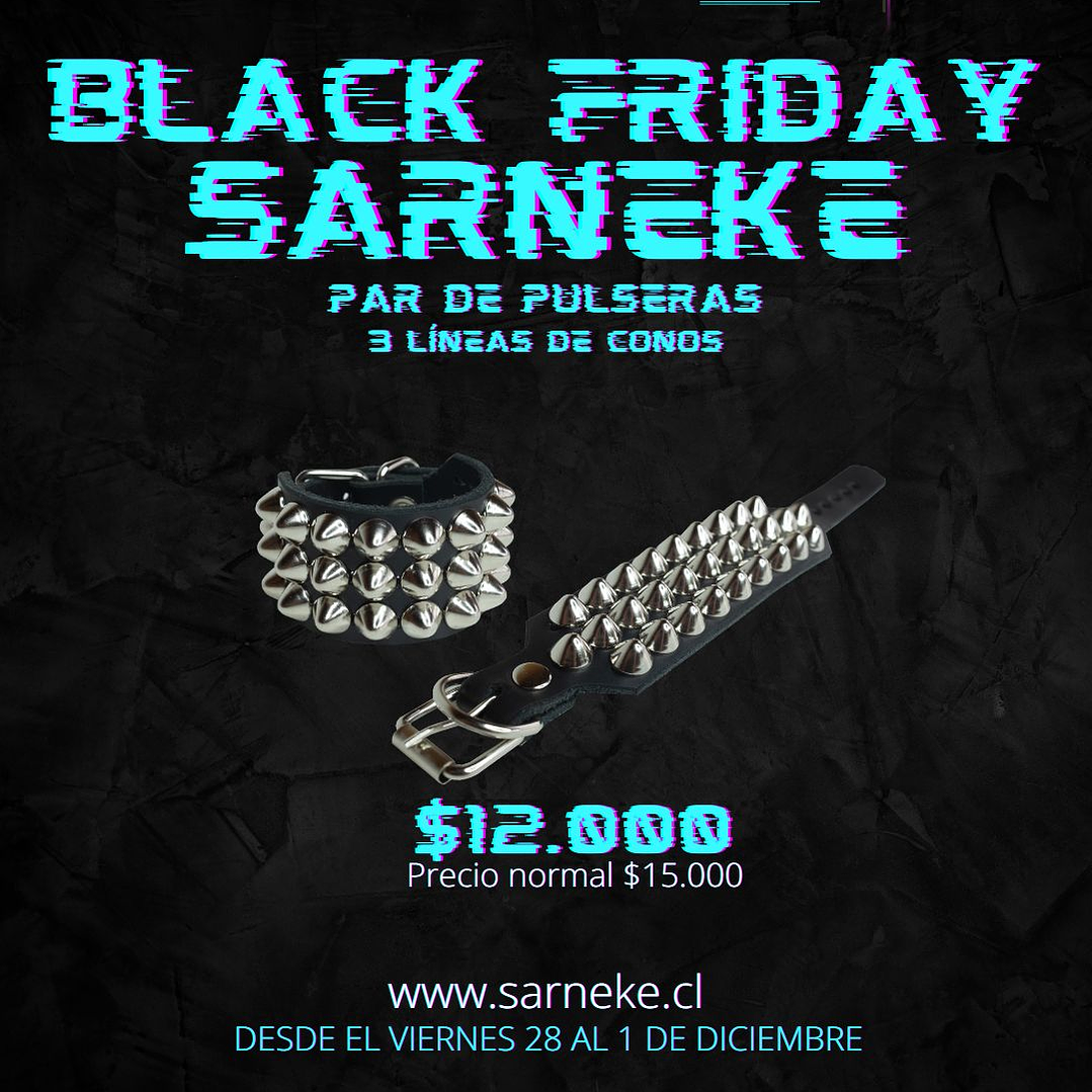 Pack 2 Pulseras 3 Líneas de conos 1