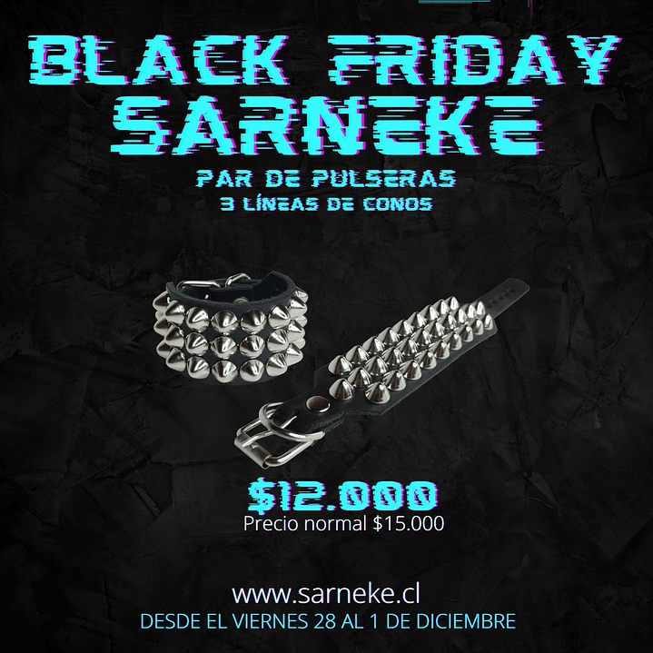 Pack 2 Pulseras 3 Líneas de conos 1