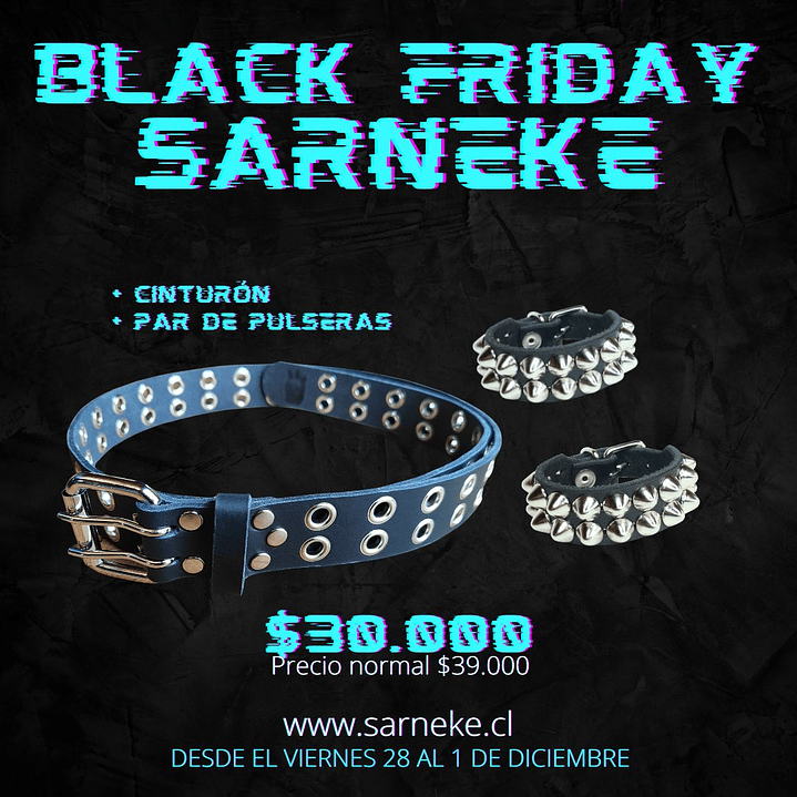 Pack Cinturón 2 ojetillos + 2 Pulseras 1