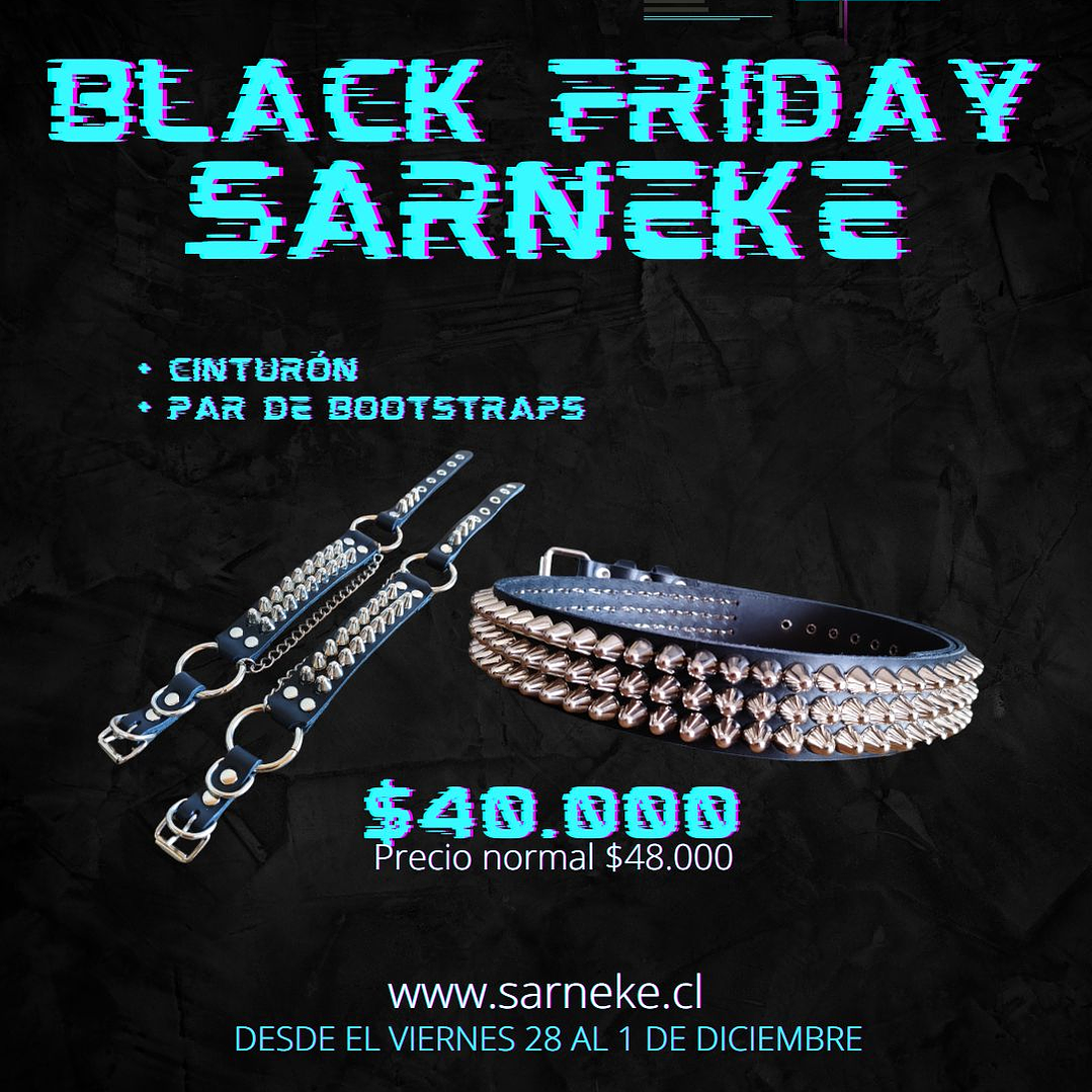 Pack Cinturón Uk studs + Bootstraps  1