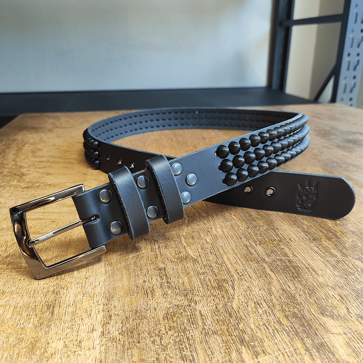 Pack Cinturón Conos negro mate + Billetera + Llavero 2