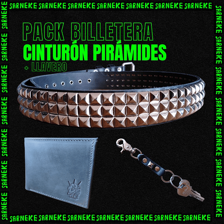 Pack Cinturón Pirámides + Billetera + Llavero- 1