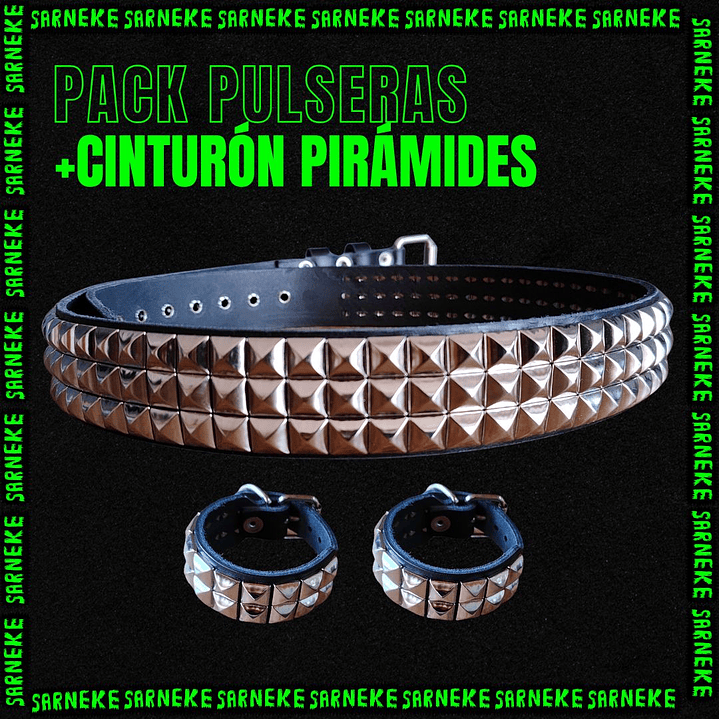 Pack Cinturón Pirámides + Pulseras 1