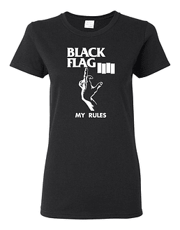 Polera Mujer Black Flag · My Rules