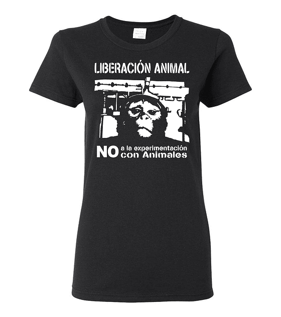 Polera Mujer Liberación Animal, No A La Experimentación...