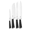 Set de 4 cuchillos OSTER y base de madera para churrasco OST-26330