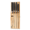 Set de 4 cuchillos OSTER y base de madera para churrasco OST-26330
