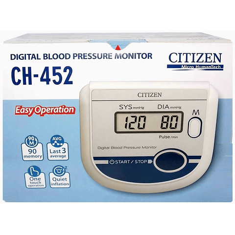 Citizen CH-452 Medidor de Presión Arterial, blanco/azul
