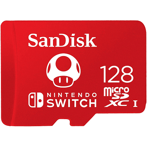 Memoria MicroSDXC 128GB Sandisk para Nintendo Switch, Lectura 100MB/s, Escritura 90MB/s