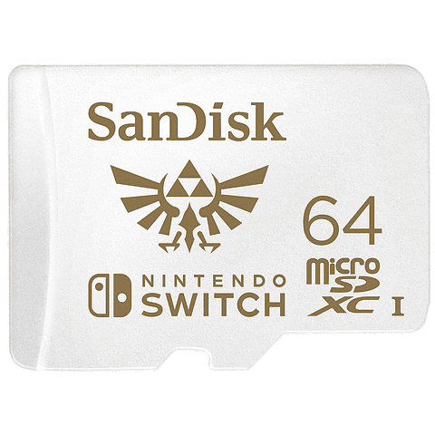 Memoria MicroSDXC 64GB Sandisk para Nintendo Switch, Lectura 100MB/s, Escritura 60MB/s SDSQXAT