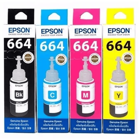 PACK 4 TINTAS EPSON ORIGINAL  T664 (L110-L120-L210-L220-L355)