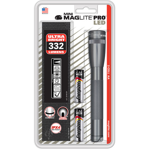 Minilinterna MagLite PRO LED, con 2 pilas AA 332 LUMENS SP2P09H