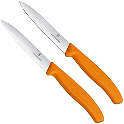 Cuchillo Verduras 2 Unidades Dentado+Liso Naranja 10 cms Victorinox - 6.7796.L9B