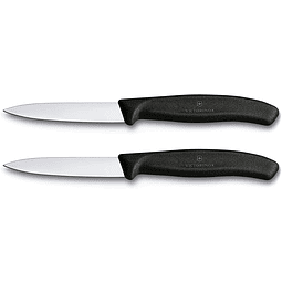 Victorinox 6.7603.B Suiza Classic - 2 un de 8cms de hoja recta de punta de lanza color negro