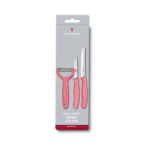 Juego de cuchillos para verdura y pelador para tomate y kiwi Swiss Classic Trend Colors, 3 piezas 6.7116.33L12