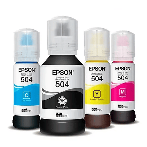 Pack 4 Tintas Epson Original T504  para  modelos L4150, L4160, L6161, L6171