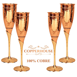 SET D/VASOS DE CHAMPAGNE COPPERHOUSE CC-2-168-DES DE COBRE 4 UDS.X SET