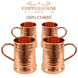 SET DE 4 TAZONES 600ML CADA UNO 100% COBRE MARCA COPPERHOUSE CCB-BW-194/4