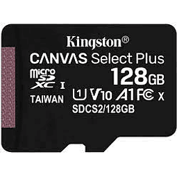 Tarjeta de Memoria Flash Kingston Canvas Select Plus, 128 GB, Incluye adaptador microSDHC a SD
