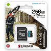 Kingston Memoria Micro SDCG3 256GB Canvas Go! MicroSD Plus 170MB/seg lectura - 4K