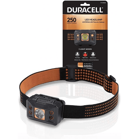 LINTERNA MANOS LIBRES DURACELL 250 LUMEN 3 MODOS +3AAA DH250