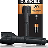 Duracell - Linterna de goma resistente de 80 lúmenes para uso diario, construcción de goma con diseño de agarre cómodo con 2 pilas AAA incluidas. Ideal para uso en puerta y exterior.