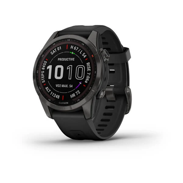 fenix® 7X Pro – Sapphire Solar, Carbon Gray DLC Titanium with Black Band