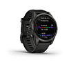 Garmin Reloj 42mm fenix 7S Sapphire Solar Carbon Gray DLC with Black Band Carbon Gray DLC Titanium with Black Band 010-02539-27