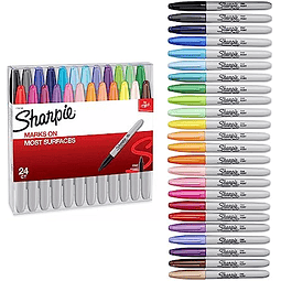 MARCADOR PERMANENTE SHARPIE 1756744 COLORES SURTIDOS CAJA 24 PZAS.