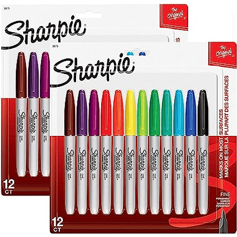 MARCADOR PERMANENTE PUNTA FINA SHARPIE 30075PP SURTIDO DE COLORES PACK DE 12 PZAS.