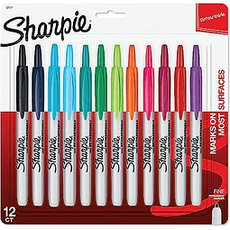 MARCADOR PERMANENTE PUNTA FINA SHARPIE 32707 SURTIDO DE COLORES PACK DE 12 PZAS.