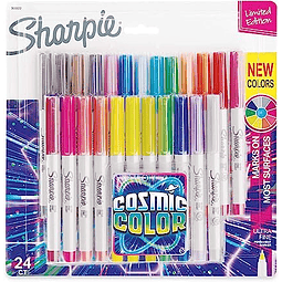 MARCADOR PERMANENTE   SHARPIE 2033572 COLOR COSMICO SURTIDO. PUNTA  ULTRA FINA BLISTER 24 UNIDADES