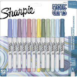 MARCADOR PERMANENTE  MYSTIC GEMS SHARPIE 2136777  PUNTA  ULTRA  FINA COLORES MYSTIC GEMS BLISTER DE 