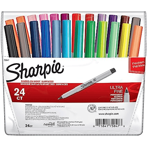 MARCADOR PERMANENTE  PUNTA   ULTRAFINA SHARPIE 75847 COLORES  SURTIDOS BLISTER DE 24UN.