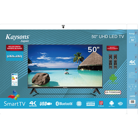 TELEVISORES UHD LED 50PLG. KAYSONS TVSM504K DLED 4K ANDROID 11.0