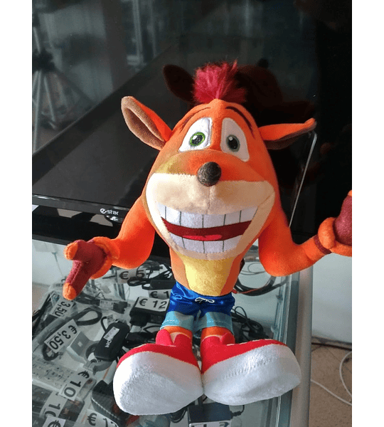 Peluche Crash Bandicoot Cool Sorridente Edição 25 Anos 33cm